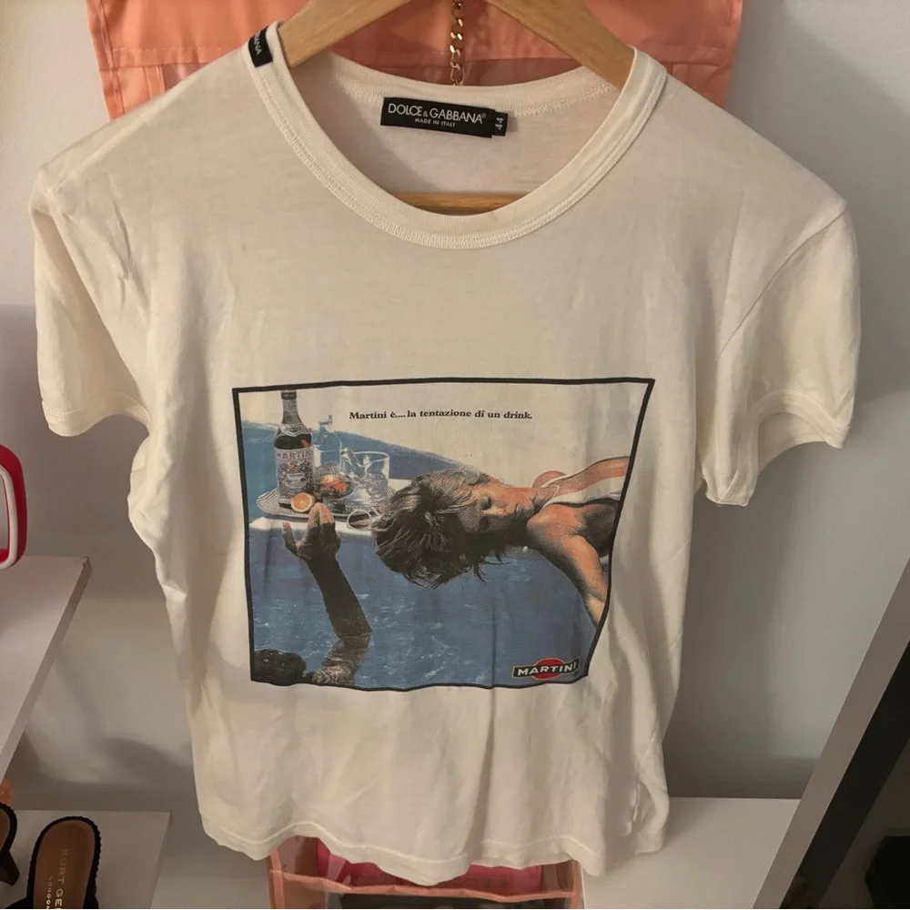 Vintage Dolce & Gabbana Martini Graphic Tee white womens size 44 M early 2000s - Picture 5 of 9